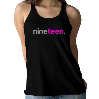 19Th Birthday Gifts For Teen Girls 19 Years Old Nineteen Her Women Flowy Tank - Seseable