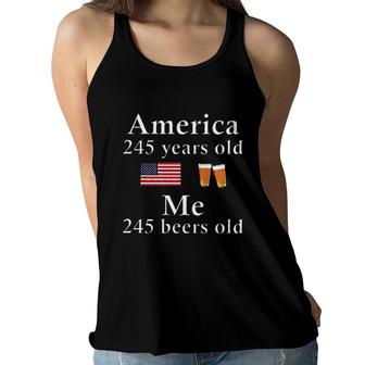 2022 American Flag Day Funny 245 Years Old Me Women Flowy Tank - Seseable