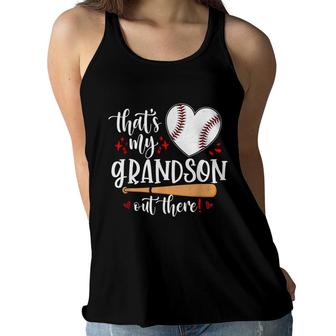 Thats My Grandson Out There Baseball Grandma Mothers Day  Women Flowy Tank