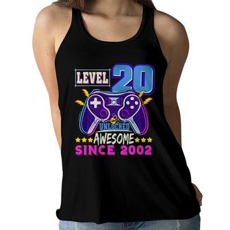 20Th Birthday Is Level 20 Unlocked Awesome Since 2002 Women Flowy Tank - Seseable