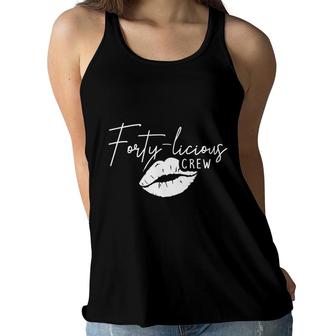 40Th Birthday 1982 Forty Licious Crew White Women Flowy Tank - Seseable