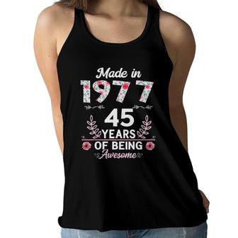 45 Years Old Gifts 45Th Birthday Born In 1977 Women Girls Women Flowy Tank | Mazezy UK