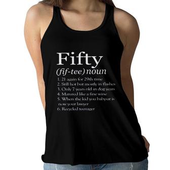 50Th Birthday Gift Fifty Denifition 2022 Trend Women Flowy Tank - Seseable
