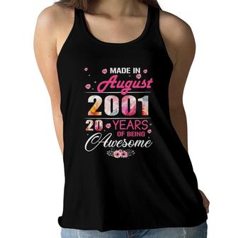 August Girls 2001 Birthday Gift 20 Years Old Made In 2001 Ver2 Women Flowy Tank - Seseable