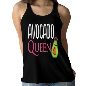 Avocado Queen Pinks Graphics Funny Avocado Women Flowy Tank - Seseable