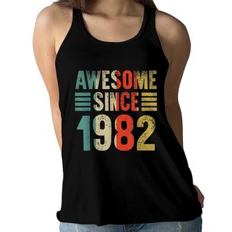 Awesome Since 1982 40Th Birthday - 40 Years Old Vintage Epic Women Flowy Tank - Seseable