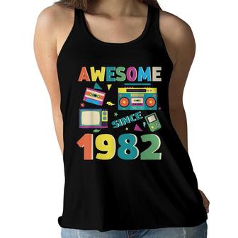 Awesome Since 1982 Vintage 1982 40Th Birthday 40 Years Old Women Flowy Tank - Seseable