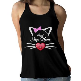 Best Stepmom Cat Cute Happy Mothers Day Gifts Women Flowy Tank - Seseable