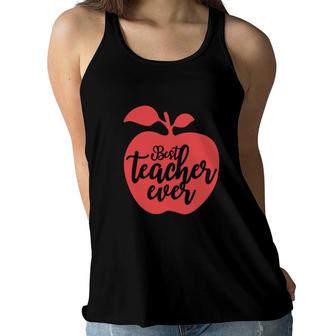Best Teacher Ever Red Apple Fruit Great Graphic Women Flowy Tank - Seseable