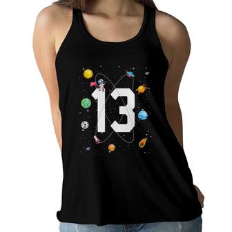 Birthday 13 Outer Space 13Th Birthday 13 Years Old Boys Kids Women Flowy Tank - Seseable
