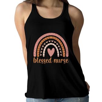 Blessed Nurse Rainbow Style Figure Design Nurses Day Women Flowy Tank - Seseable