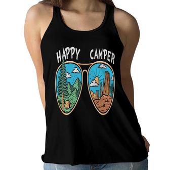 Camping Funny Design Happy Camper Love Yourself New Women Flowy Tank - Seseable