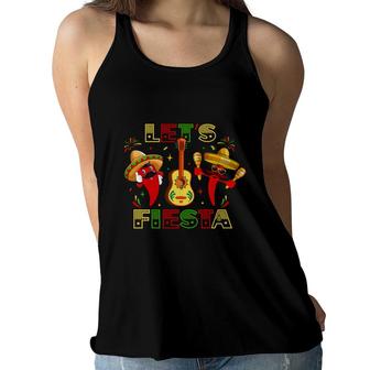 Cinco De Mayo Lets Fiesta Colorful Decoration Gift For Human Women Flowy Tank - Seseable