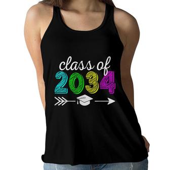 Class Of 2034 Grow With Me Hello Kindergarten Back To School Women Flowy Tank - Seseable