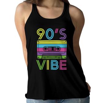 Colorful 90S Vibe Mixtape Music The 80S 90S Styles Women Flowy Tank - Seseable