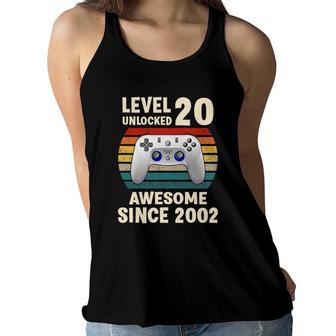 Congratulations Level 20 Unlocked Awesome Since 2002 And Happy 20Th Birthday Women Flowy Tank - Seseable