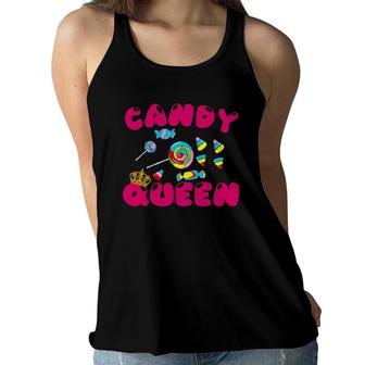 Cool Candy Queen Art For Women Girls Candy Lollipop Lovers Women Flowy Tank | Mazezy