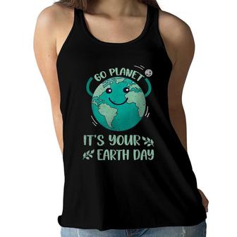 Cute Earth Day Happy Earth Day 2022 Go Plannet Womens Women Flowy Tank - Seseable