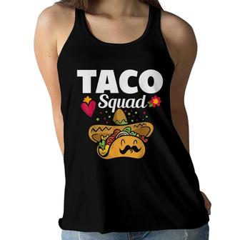 Cute Taco Squad Funny Mexican Food Lover Women Flowy Tank - Seseable
