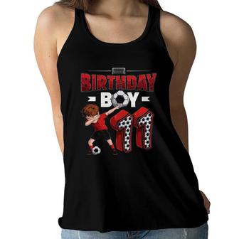 Dabbing Boy 11 Years Old Soccer Player 11Th Birthday Party Women Flowy Tank - Seseable