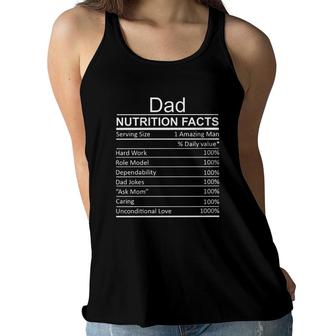 Dad Nutrition Facts Funny New Letters Women Flowy Tank - Seseable
