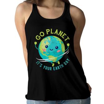Earth Day 2022 Go Planet Its Your Earth Day Women Flowy Tank - Seseable
