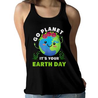 Earth Day 2022 Restore Earth Nature Planet Cute Earth Day Women Flowy Tank - Seseable