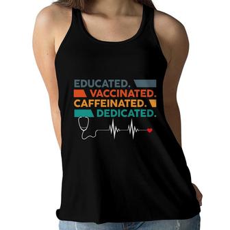 Educated Vaccinated Caffeinated Dedicated Nurse New 2022 Women Flowy Tank - Seseable