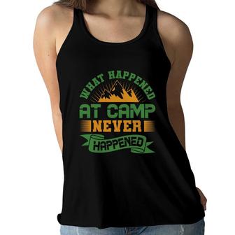 Explore Travel Lover What Happened At Camp Never Happened Women Flowy Tank - Seseable