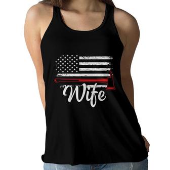 Firefighter Wife Usa Flag Meaningful Great Women Flowy Tank - Seseable