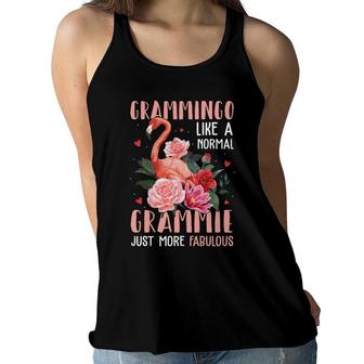 Flamingo Grammingo Like A Normal Grammie - Funny Grandma Women Flowy Tank - Seseable
