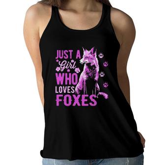 Fox - Just A Girl Who Loves Foxes - Red Fox Wildlife Women Flowy Tank | Mazezy