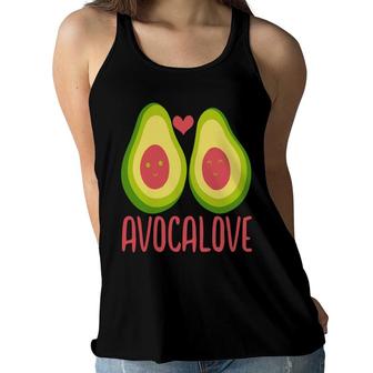 Funny Avocado Avocalove Heart Pink Avocados Lover Women Flowy Tank - Seseable