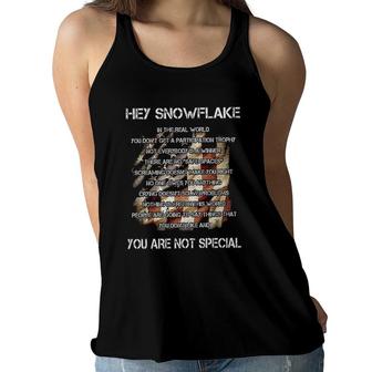 Funny Print 2022 Hey Snowflake You Are Not Special Women Flowy Tank - Seseable
