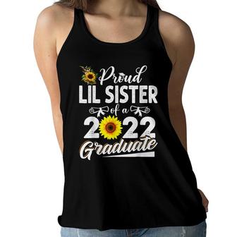 Funny Proud Lil Sister Of A 2022 Graduate Class Of 22 Women Flowy Tank - Seseable