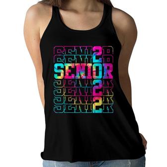 Funny Senior Graduation Gift Class Of 2022 Senior Tie Dye Women Flowy Tank - Seseable