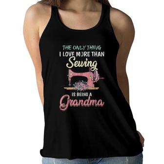 Funny Sewer Grandma Sew Retired Old Women Quilting Sewing Women Flowy Tank - Seseable