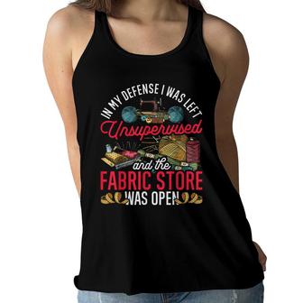 Funny Sewer In My Defense I Was Left Unsupervised Sewing Women Flowy Tank - Seseable