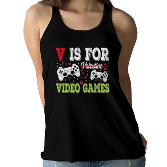 Funny Video Games Lover Valentine Day For Kids Boys Gamer Women Flowy Tank - Seseable