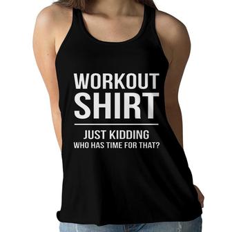 Funny Workout Saying Fitness Cardio Lazy Women Flowy Tank - Seseable