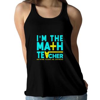 Funny Yellow Colorful Design I Am A Math Teacher Women Flowy Tank - Seseable