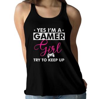 Gamer Girl Funny Video Gaming Lover Gag Women Flowy Tank - Seseable