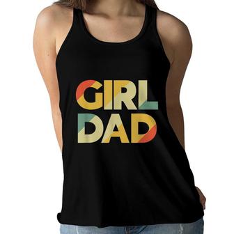 Girl Dad Vintage Daddy Fathers Day Daughter Bady Girl Dad Women Flowy Tank - Seseable