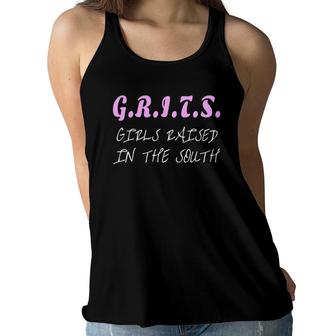 Girls Raised In The South Grits Southern Girl Women Flowy Tank | Mazezy DE