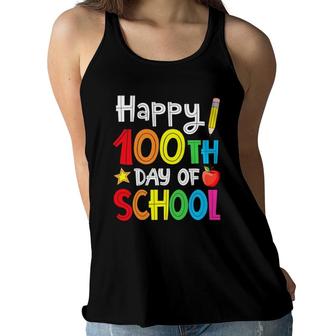 Happy 100Th Day Of School Teacher Student Boys Girls Kids Women Flowy Tank - Seseable