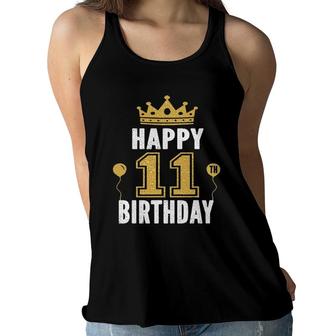 Happy 11Th Birthday Idea For 11 Years Old Boys And Girls Women Flowy Tank - Seseable