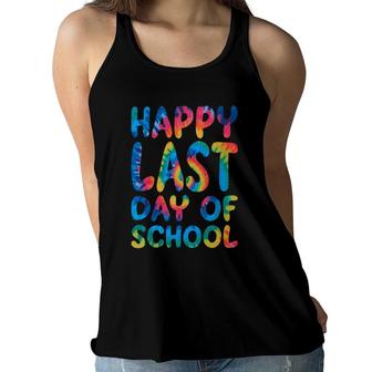 Happy Last Day Of School Teacher Student Grad Kid Gift Women Flowy Tank - Seseable