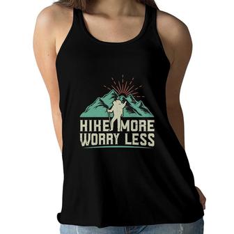 Hike More Worry Less Explore Travel Lover Mountain Women Flowy Tank - Seseable
