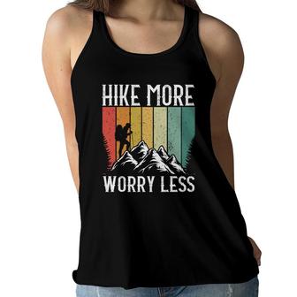 Hiking Hike More Worry Less Explore Travel Lover Women Flowy Tank - Seseable