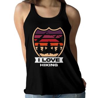 I Love Hiking Explore Travel Lover Great Gift Women Flowy Tank - Seseable